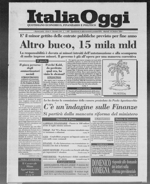 Italia oggi : quotidiano di economia finanza e politica